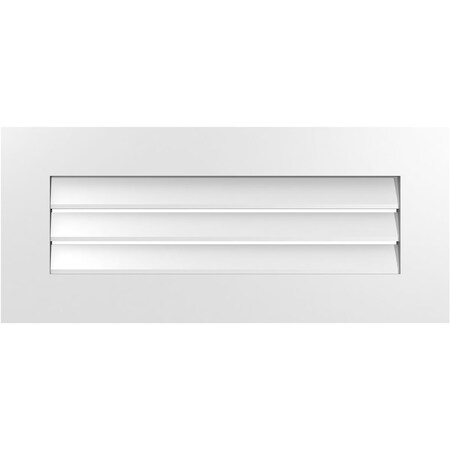 Ekena Millwork Vertical Surface Mount PVC Gable Vent: Functional, w/ 3-1/2"W x 1"P Standard Frame, 32"W x 14"H GVPVE32X1401SF